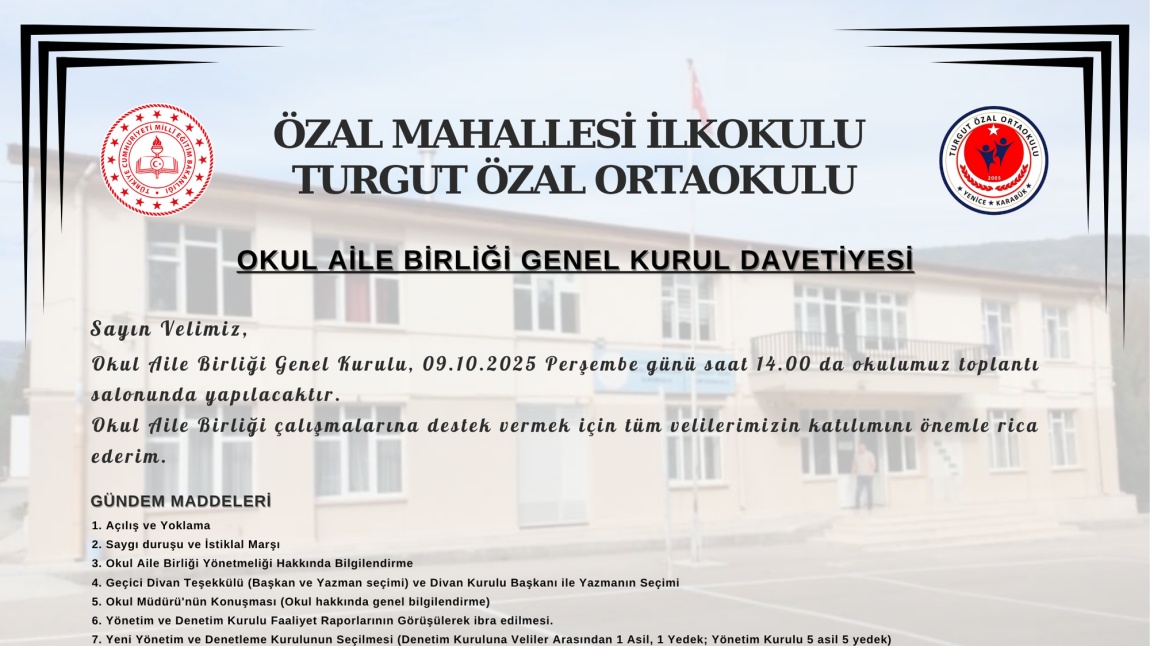 OKUL AİLE BİRLİĞİ GENEL KURULUNA DAVET